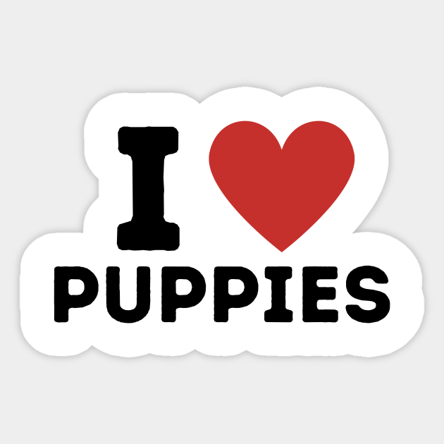 I Love Puppies Simple Heart Design Puppies Sticker TeePublic